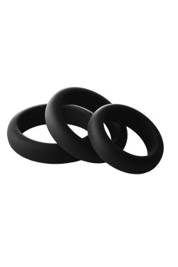 Набор из 3 черных эрекционных колец Smooth Silicone Cockring Pack