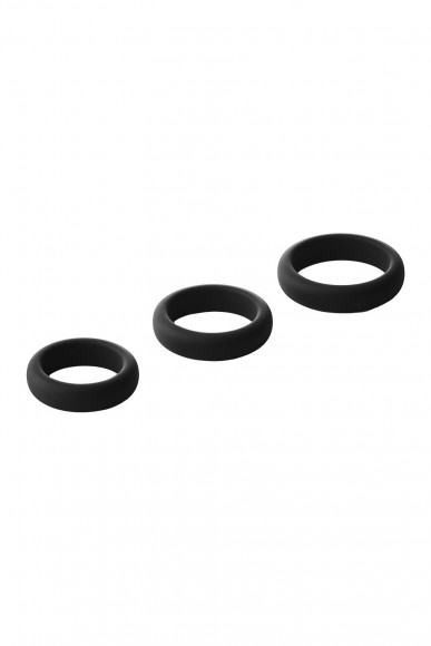 Набор из 3 черных эрекционных колец Smooth Silicone Cockring Pack Набор из 3 черных эрекционных колец Smooth Silicone Cockring Pack