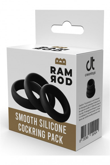 Набор из 3 черных эрекционных колец Smooth Silicone Cockring Pack Набор из 3 черных эрекционных колец Smooth Silicone Cockring Pack