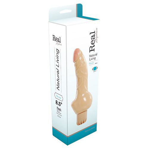 Телесный вибратор с широким основанием REALISTIC VIBRATOR REAL RAPTURE STREAM - 21,5 см.