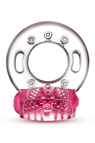 Розовое эрекционное виброкольцо Arouser Vibrating C-Ring