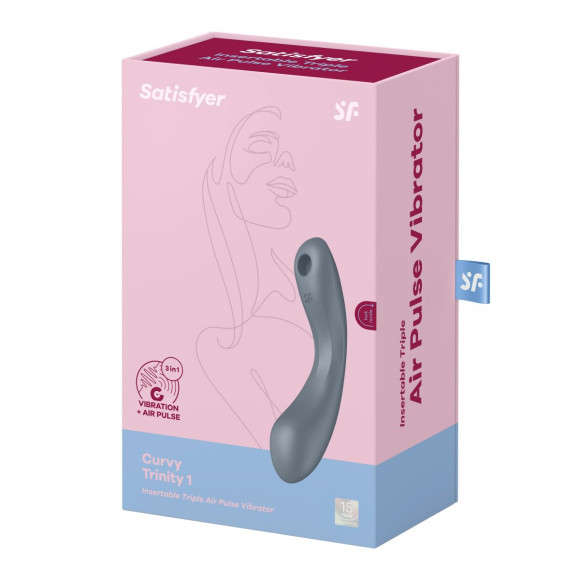 Серый вибромассажер с вакуумной стимуляцией Curvy Trinity 1 Серый вибромассажер с вакуумной стимуляцией Curvy Trinity 1