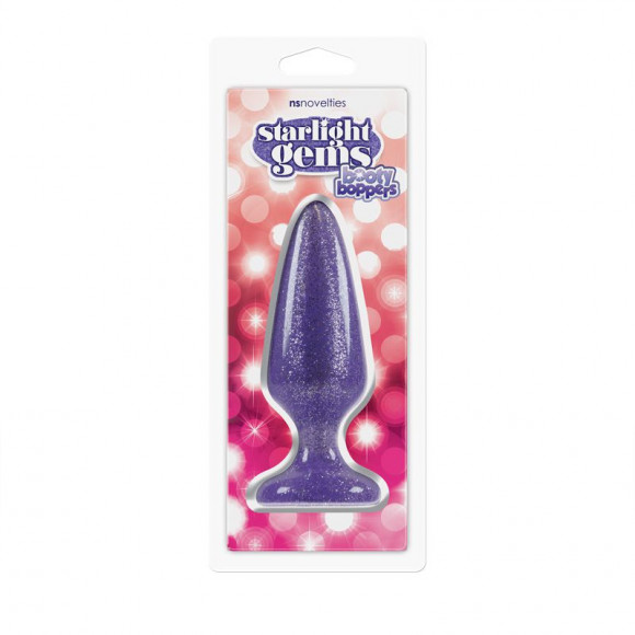 Фиолетовая анальная пробка STARLIGHT G BOOTY BOPPERS L - 15 см.