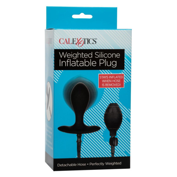Черная расширяющаяся анальная пробка Weighted Silicone Inflatable Plug M Черная расширяющаяся анальная пробка Weighted Silicone Inflatable Plug M
