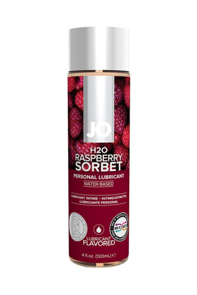 Лубрикант на водной основе с ароматом малины JO Flavored Raspberry Sorbet - 120 мл.