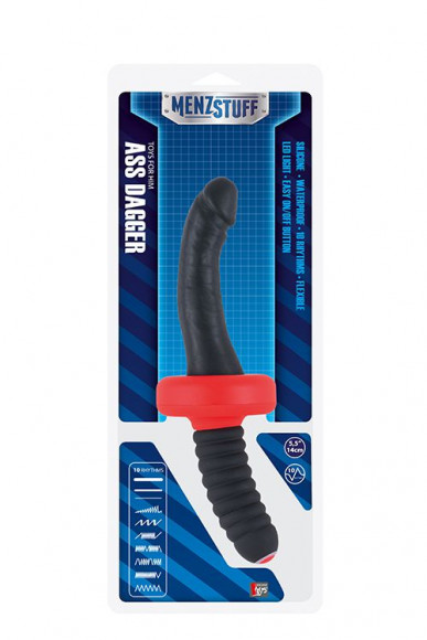 Двусторонний анальный вибромассажёр MENZSTUFF ASS DAGGER COCK - 26 см.