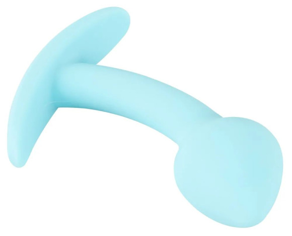 Голубая анальная втулка Mini Butt Plug - 7,1 см.