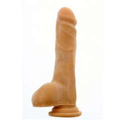 Телесный фаллоимитатор на присоске REALSTUFF REAL FEELING DONG 8.5INCH - 21,6 см.
