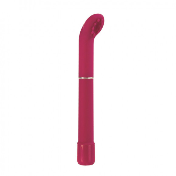 Розовый вибратор с загнутым кончиком i9 Teaser Exciters - 17 см.