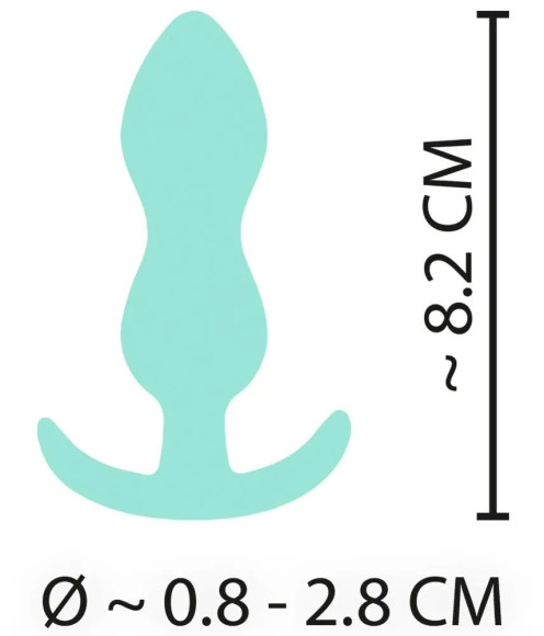 Аквамариновая анальная втулка Mini Butt Plug - 8,2 см.