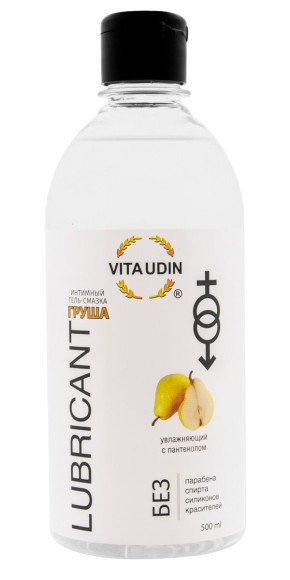 Интимный гель-смазка на водной основе VITA UDIN с ароматом груши - 500 мл.