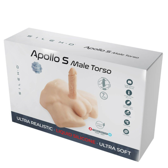 Телесный мужской полуторс с фаллоимитатором SILEXD Apollo S 7 