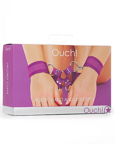 Фиолетовый комплект оков Velcro hand and leg cuffs Фиолетовый комплект оков Velcro hand and leg cuffs