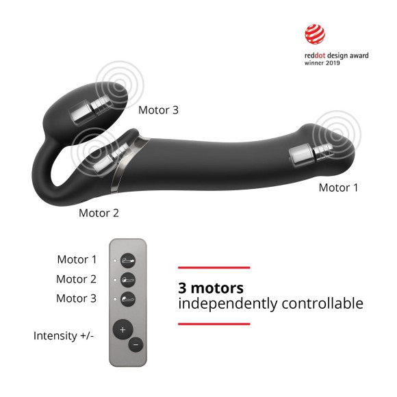Черный безремневой вибрострапон Silicone Bendable Strap-On - size XL Черный безремневой вибрострапон Silicone Bendable Strap-On - size XL