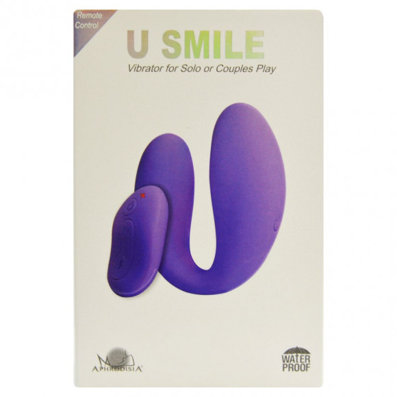 Фиолетовый вибромассажер U Smile для пар с пультом ДУ