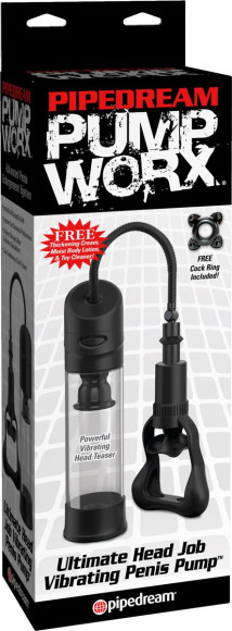 Вакуумная помпа с вибрацией Ultimate Head Job Vibrating Penis Pump Вакуумная помпа с вибрацией Ultimate Head Job Vibrating Penis Pump
