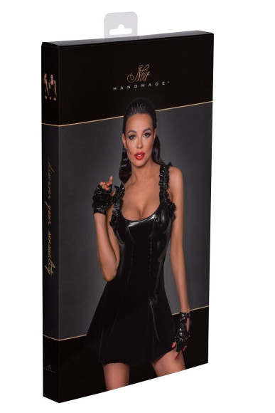 Короткое платье с оборками на бретелях Short PVC dress with frilled shoulder straps Короткое платье с оборками на бретелях Short PVC dress with frilled shoulder straps