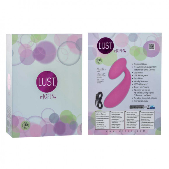 Розовый изогнутый вибратор Lust by JOPEN L10