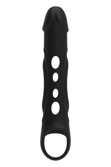 Черная насадка-удлинитель Vibrating Extender With Remote с вибрацией
