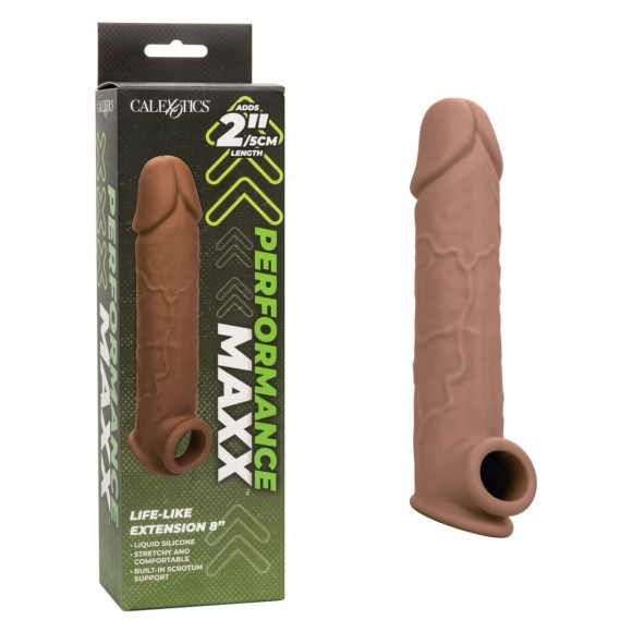Коричневая удлиняющая насадка на член Life-Like Extension 8” - 20,25 см. Коричневая удлиняющая насадка на член Life-Like Extension 8” - 20,25 см.
