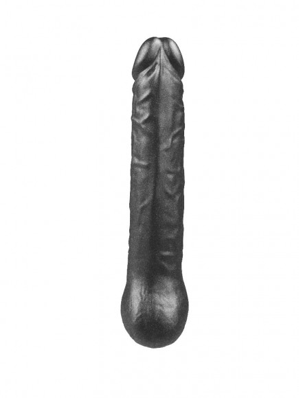 Чёрная фаллическая насадка BLACK BENT 3 - 22 см.