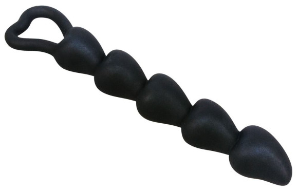 Чёрная анальная цепочка с звеньями-сердечками Black Velvet - 18,5 см. Чёрная анальная цепочка с звеньями-сердечками Black Velvet - 18,5 см.