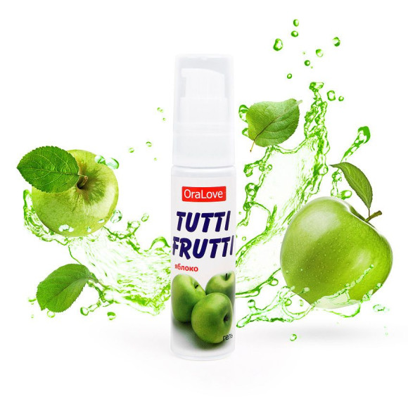 Гель-смазка Tutti-frutti с яблочным вкусом - 30 гр. Гель-смазка Tutti-frutti с яблочным вкусом - 30 гр.