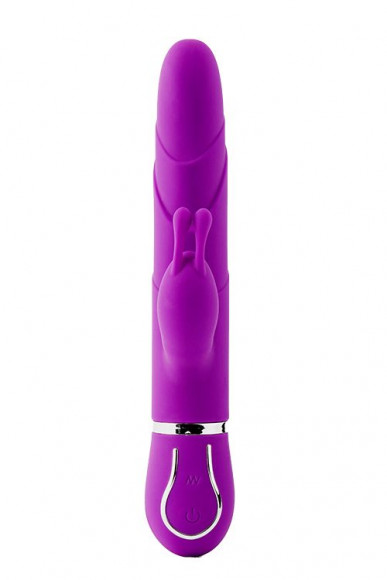 Фиолетовый вибратор-кролик FLORAL FANTASY с ушками - 22 см.