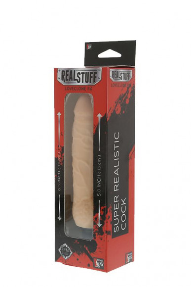 Реалистичный вибромассажёр REALSTUFF 5INCH VIBRATOR - 16 см.