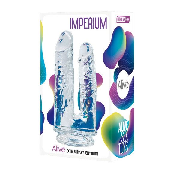 Прозрачный анально-вагинальный фаллоимитатор на присоске Imperium Jelly Dildo - 18 см. Прозрачный анально-вагинальный фаллоимитатор на присоске Imperium Jelly Dildo - 18 см.