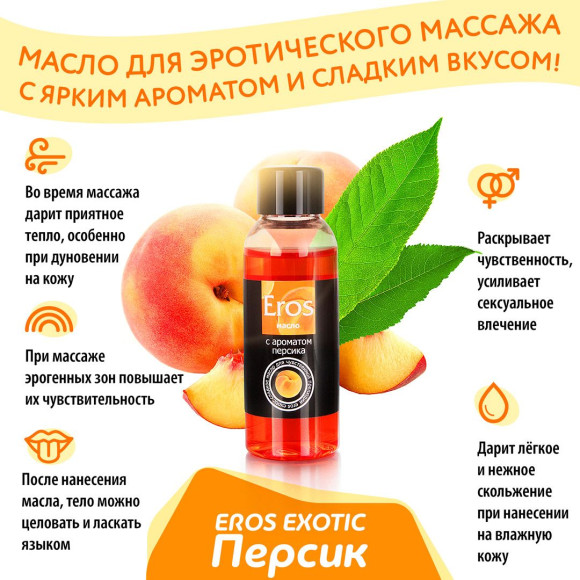 Массажное масло Eros exotic с ароматом персика - 75 мл. Массажное масло Eros exotic с ароматом персика - 75 мл.