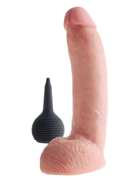 Телесный фаллоимитатор с эффектом семяизвержения Squirting Cock with Balls - 22,9 см. Телесный фаллоимитатор с эффектом семяизвержения Squirting Cock with Balls - 22,9 см.