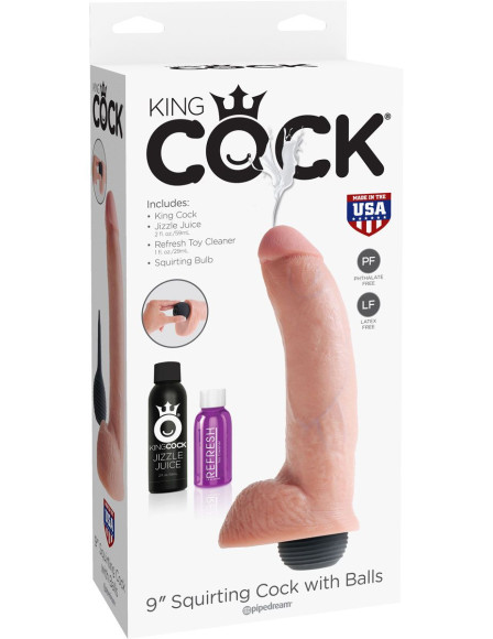 Телесный фаллоимитатор с эффектом семяизвержения Squirting Cock with Balls - 22,9 см. Телесный фаллоимитатор с эффектом семяизвержения Squirting Cock with Balls - 22,9 см.