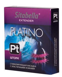 Стимулирующая насадка со спиралью из усиков Platino  Шторм 