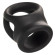Черное тройное эрекционное кольцо Alpha Liquid Silicone Dual Cage & Ring