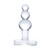 Прозрачная анальная пробка-елочка с 3 шариками Butt Plug with Tapere Base - 11 см.