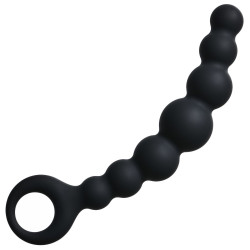 Чёрная упругая анальная цепочка Flexible Wand - 18 см. Чёрная упругая анальная цепочка Flexible Wand - 18 см.