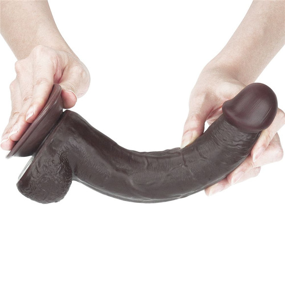 Коричневый фаллоимитатор Sliding-Skin Dong 9.5 - 24 см. Коричневый фаллоимитатор Sliding-Skin Dong 9.5 - 24 см.