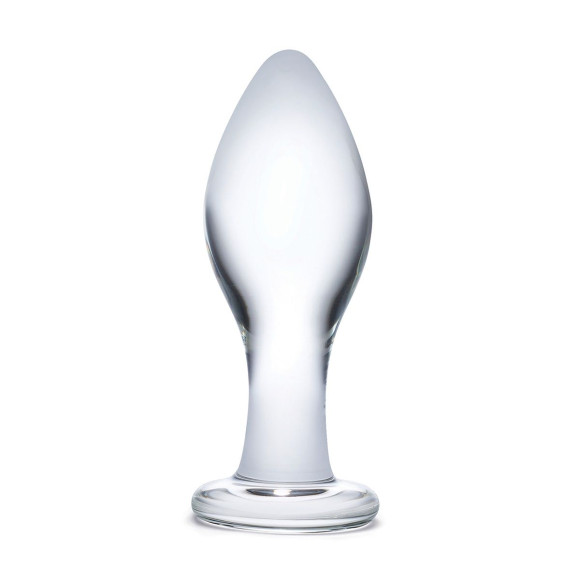 Прозрачная округлая анальная пробка Classic Glass Butt Plug - 10 см.