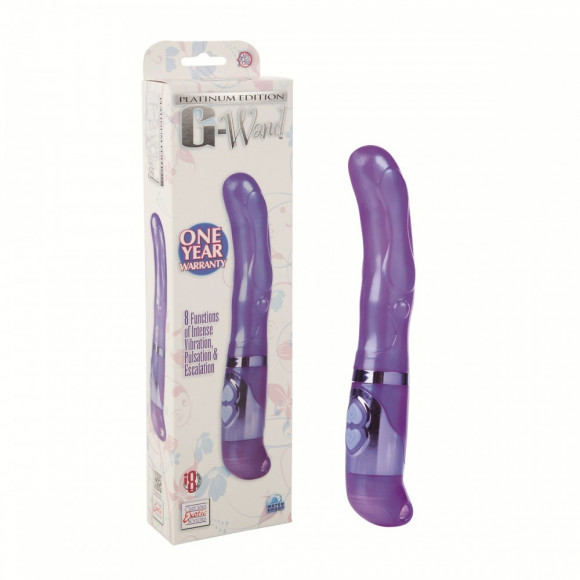 Фиолетовый вибромассажёр точки G PLATINUM EDITION G WAND - 12,75 см. Фиолетовый вибромассажёр точки G PLATINUM EDITION G WAND - 12,75 см.