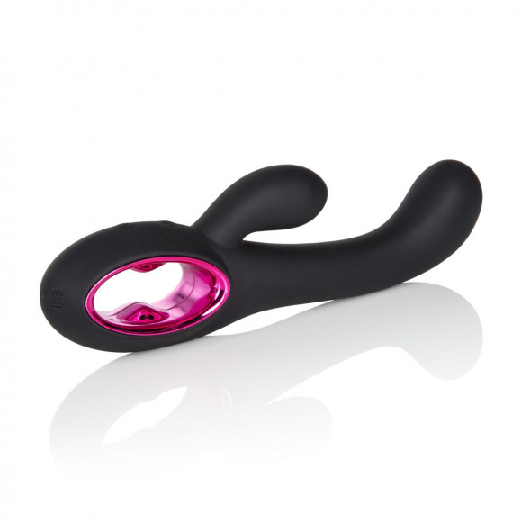 Черный вибромассажер Rechargeable Dual Wand - 25 см. Черный вибромассажер Rechargeable Dual Wand - 25 см.