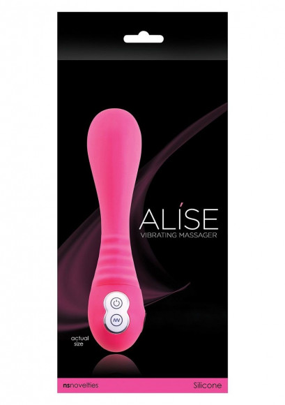 Розовый перезаряжаемый вибратор Alise - 19 см.