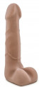 Кофейный фаллоимитатор с мошонкой Suave - 17,78 см. Кофейный фаллоимитатор с мошонкой Suave - 17,78 см.