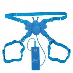 Голубая силиконовая вибробабочка Posh 10-Function Butterfly