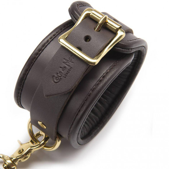 Коричневые кожаные кандалы Brown Leather Ankle Cuffs S/M