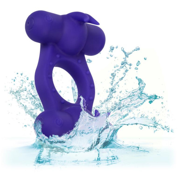 Фиолетовое эрекционное виброкольцо с двумя моторами Silicone Rechargeable Triple Orgasm Enhancer Фиолетовое эрекционное виброкольцо с двумя моторами Silicone Rechargeable Triple Orgasm Enhancer