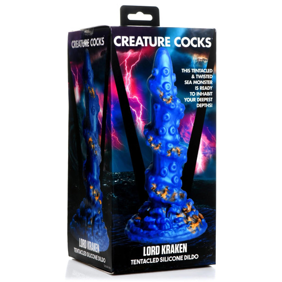 Голубой фантазийный фаллоимитатор Lord Kraken Tentacled Silicone Dildo - 21 см. Голубой фантазийный фаллоимитатор Lord Kraken Tentacled Silicone Dildo - 21 см.