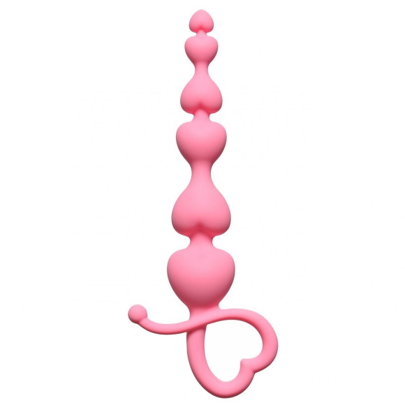 Розовая анальная цепочка Begginers Beads - 18 см. Розовая анальная цепочка Begginers Beads - 18 см.
