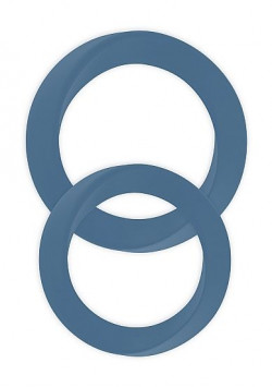 Набор из 2 синих эрекционных колец разного размера Infinity Thin M and L Cockring