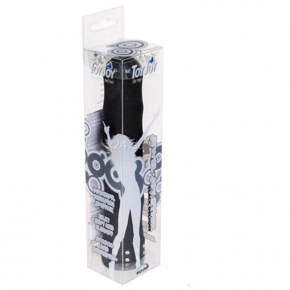 Чёрный волнистый вибратор Jewel Joy-Stick Vibrator Black - 18 см.